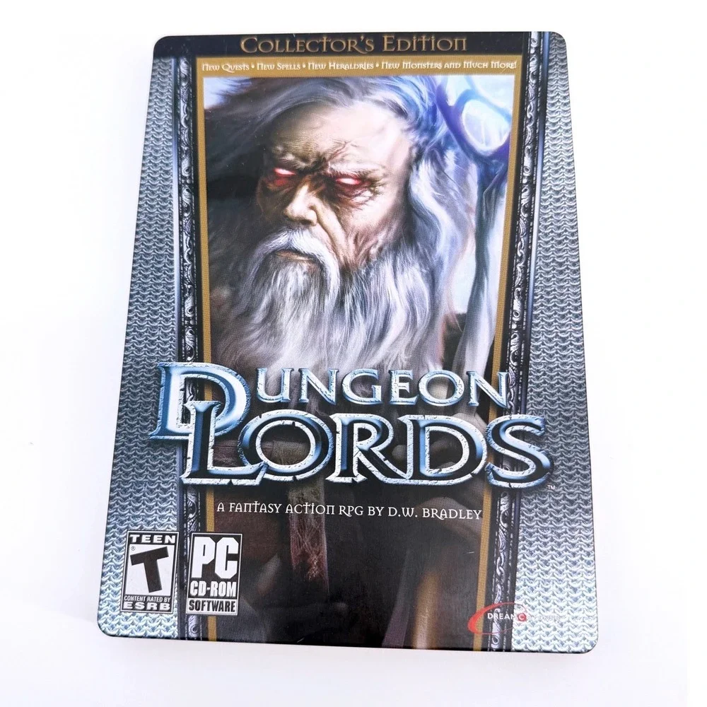 DreamCatcher Dungeon Lords Collector's Edition PC Game Silver Steelbook Map